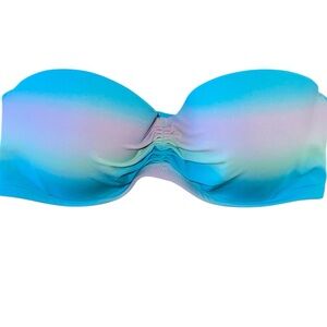 Victoria's Secret Blue-Lilac-GreenOmbre Strapless Bikini Top